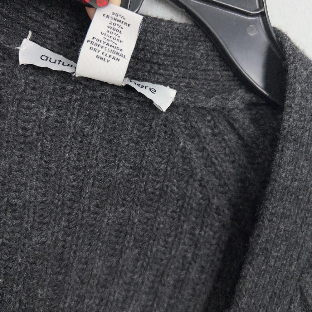 Autumn Cashmere Cardigan Sweater Womens XS Gray Ribbed Open Lace Up Sides Knit - Picture 5 of 12